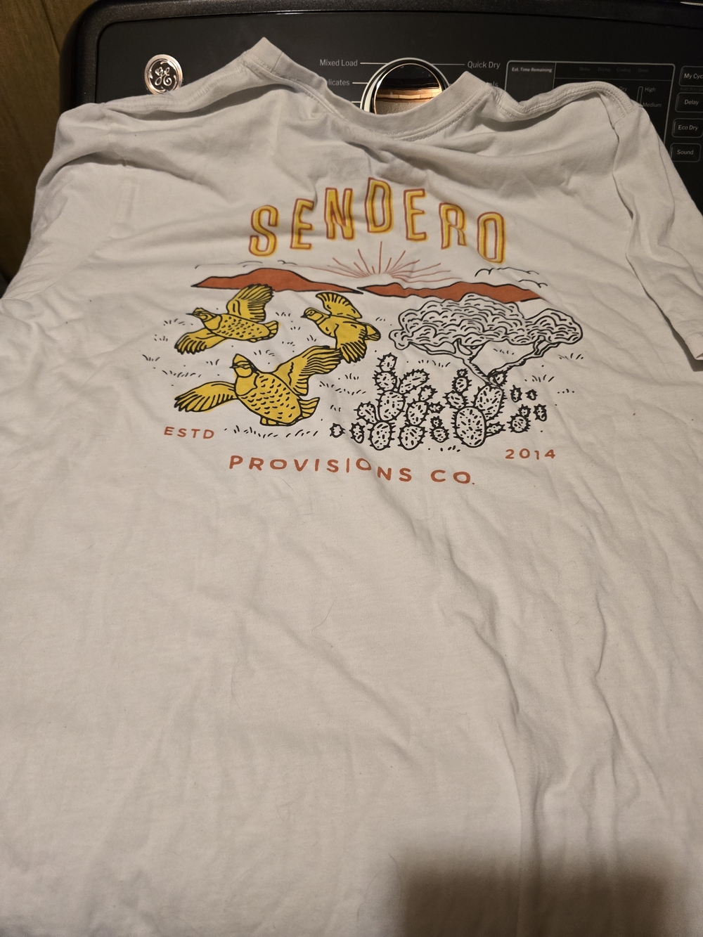 Provisions Co. Graphic Tee - White with Yellow & Orange Print